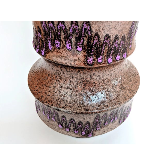 Mid 20th Century West Germany Ceramic Purple Lava Vase For Sale - Image 5 of 10