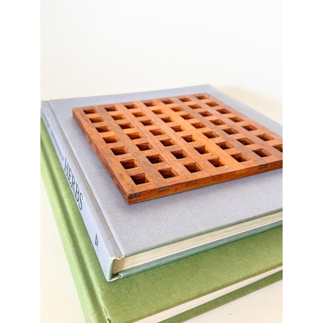 Mid-Century Modern 1960s Dansk Teak Wood Trellis Trivet by Jens Quistgaard, Denmark For Sale - Image 3 of 8