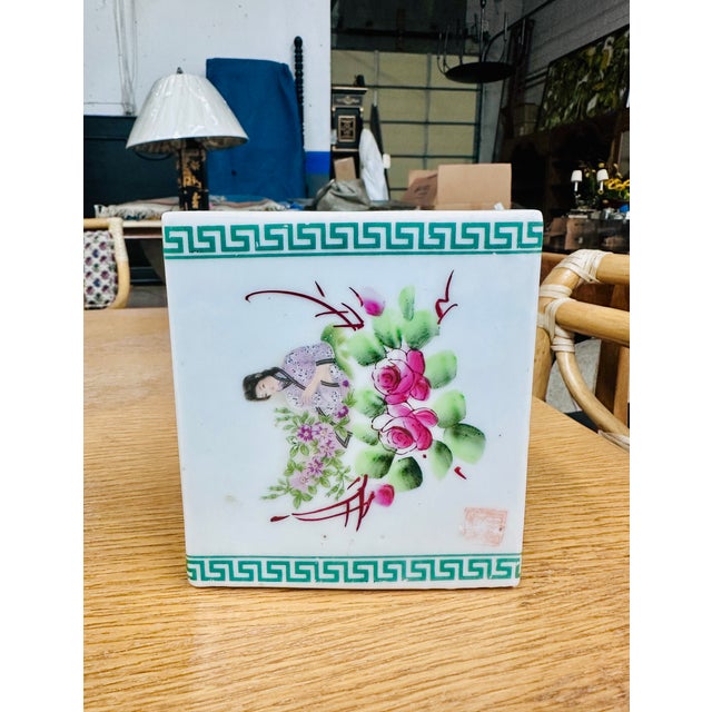 White Vintage Chinese Incense Burner Porcelain Holder For Sale - Image 8 of 12