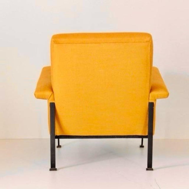 1950s Mid-Century Modern Lounge Chair in Mustard Yellow Fabric, 1950s For Sale - Image 5 of 12