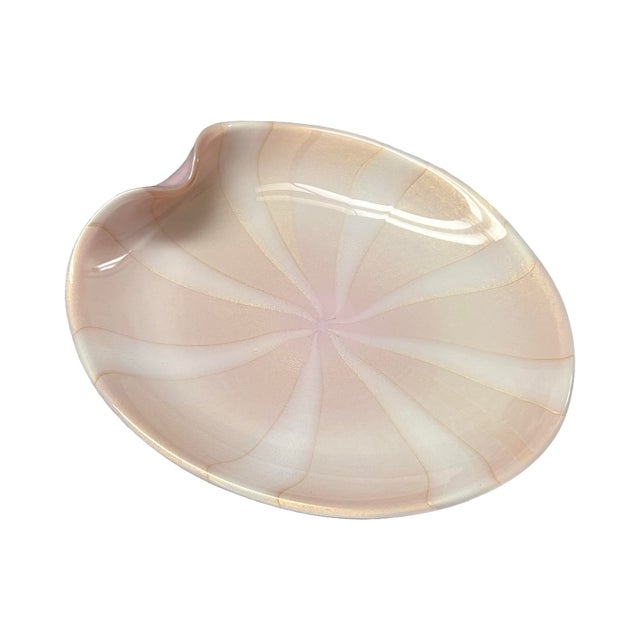 Vintage Mid Century Modern Alfredo Barbini Murano Glass Catch All Pink Circus Bowl Italian Italy For Sale In Palm Springs - Image 6 of 8