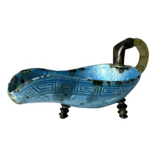 Antique Chinese Cloisonne Scoop: Jade Handle, Qing Dynasty For Sale