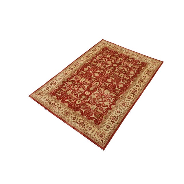 2000 - 2009 Hand-Knotted Wool Rich Reds & Golds Persian Floral Design Rug 10'x14' For Sale - Image 5 of 9