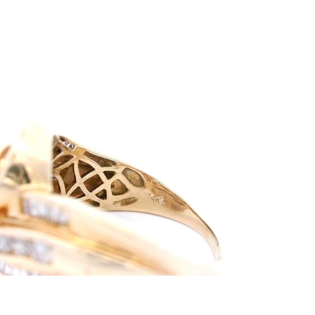 1990s 14k Yellow Gold Diamond Swirl Ring, Size 9 For Sale - Image 10 of 10