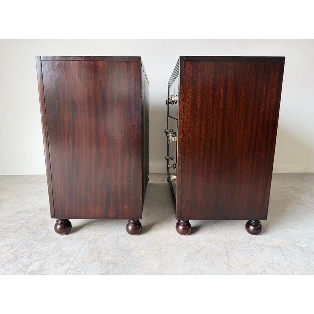 Brown Tommy Bahama Royal Kahala Starlight Mirrored Three-Drawer Nightstands – A Pair For Sale - Image 8 of 18