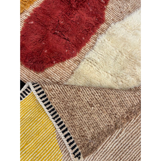 Contemporary Moroccan Mrirt Wool Rug, Handwoven Abstract Berber Area Rug, Organic Modern Designer Carpet, 89" X 118" For Sale - Image 9 of 11