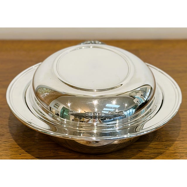 Late 20th Century Silver Serving Dish With Glass Insert For Sale - Image 5 of 15