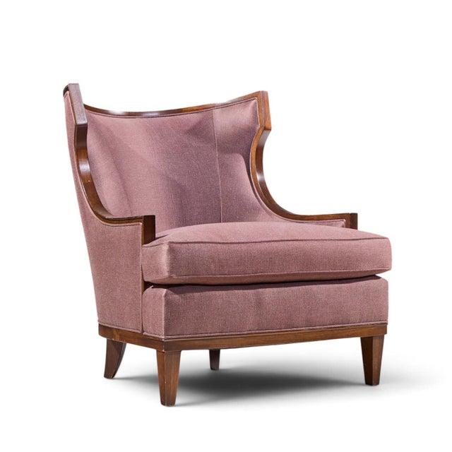 Henredon Barbara Barry for Henredon Walnut Lounge Chairs - Pair For Sale - Image 4 of 13