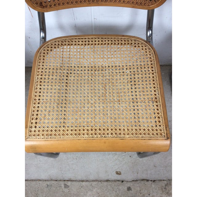 Set of 3 Mid Century Modern Cesca Chairs by Marcel Breuer For Sale - Image 9 of 17