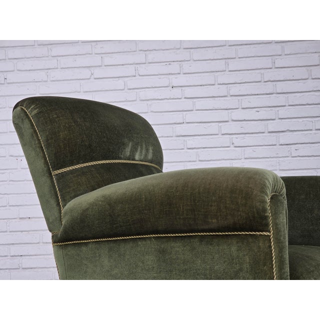 Vintage Danish Highback Relax Chair in Furniture Velour and Beech, 1950s For Sale - Image 15 of 18
