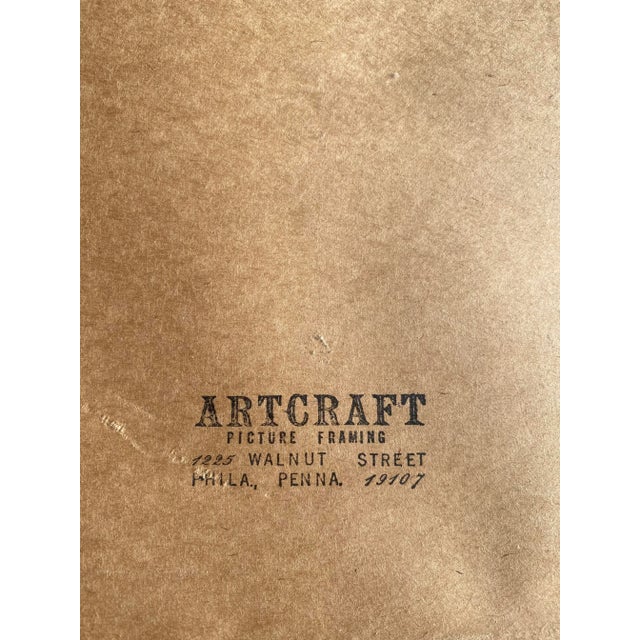 Vintage Mixed Media Portrait of a Mustachioed Man With a Hat, Circa 1970’s For Sale - Image 9 of 11