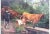 Antique "Cattle at the River Crossing" Painting For Sale - Image 4 of 10