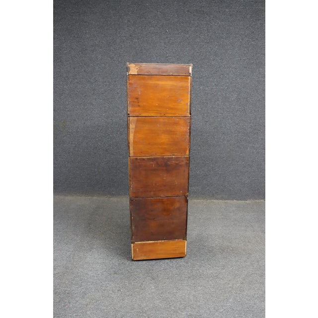 Brown Rare Quarter Size Stacking Bookcase Attributed to Globe Wernicke in Quarter Sawn Oak For Sale - Image 8 of 10