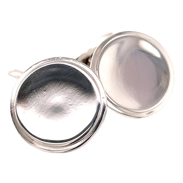 1990s Georg Jensen Estate Sterling Silver Cufflinks, 2 Pieces For Sale
