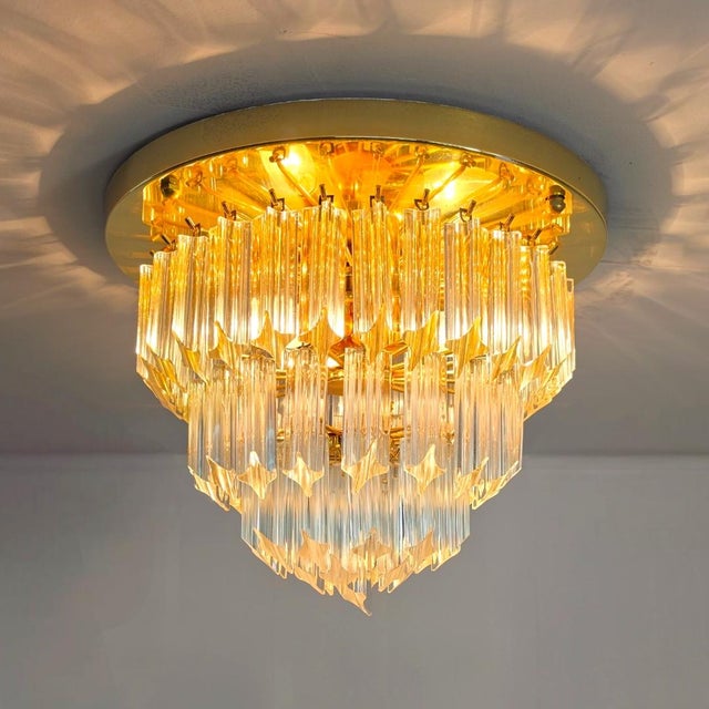 Metal Large Ceiling Light by Paolo Venini for Venini, 1970s For Sale - Image 7 of 7