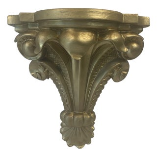 Vintage Neoclassical Painted Gold Wall Corbel For Sale
