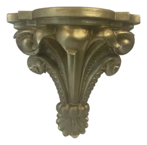 Vintage Neoclassical Painted Gold Wall Corbel