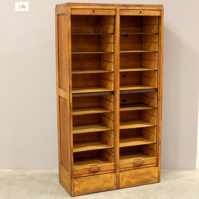 Vintage Filing Cabinet in Oak, 1930s For Sale - Image 4 of 11