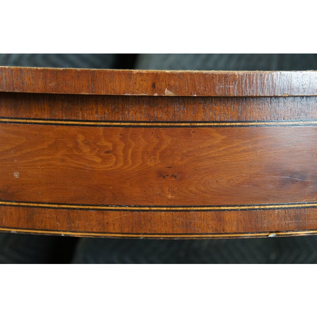 Mid 20th Century Federal Style Mahogany & Fruitwood Inlay Demilune ...