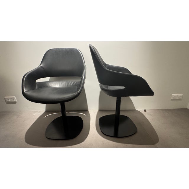 2000 - 2009 Eva Chairs in Black Leather by Ora Ito for Zanotta, 2009, Set of 2 For Sale - Image 5 of 10