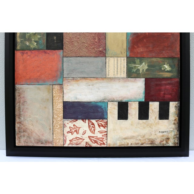 Jodi Reeb-Myers Nature's Music Abstract Mixed-Media & Collage on Canvas Artwork For Sale - Image 10 of 18
