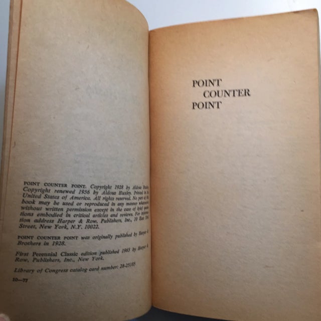 Aldous Huxley 1965 "Point Counter Point" Book For Sale - Image 4 of 6