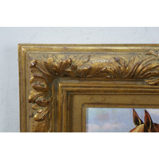 Vintage Equestrian Horse Print Portrait Realism Framed Sport Hunting 17" For Sale - Image 4 of 11