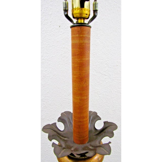 Vintage Parcel-Gilt Wood Candlestick Floor Lamp With Acanthus Leaf Accent Italy For Sale - Image 9 of 16