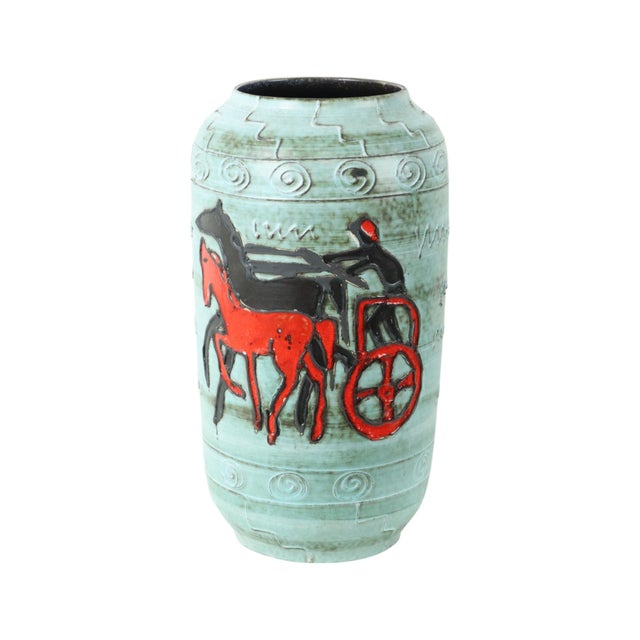 Vintage Vase with Horse and Chariot from Scheurich, 1960s For Sale - Image 4 of 11