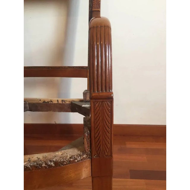 Wood Set of 19th Century French Empire Cherry Wood Armchairs For Sale - Image 7 of 9