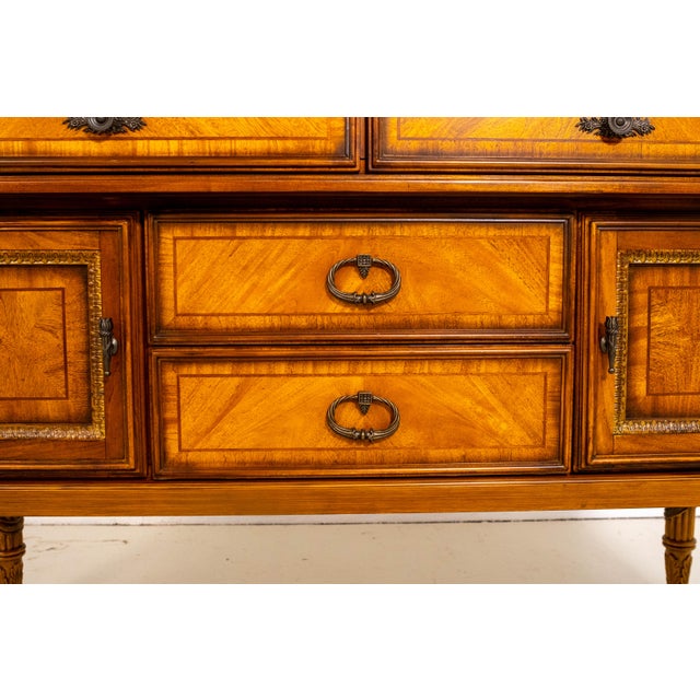 French Louis XVI Style Walnut Finish Sideboard For Sale - Image 14 of 18