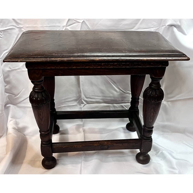 Mid 19th Century Antique 1800s English Oak Joint Stool/Side Table For Sale - Image 5 of 15