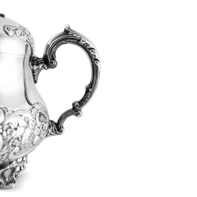Modern Antique j.g Ltd Heavy 925 Sterling Silver Sugar Bowl & Cover Individual Tea Set For Sale - Image 3 of 9