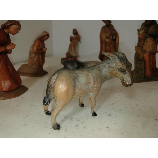 Wooden Nativity Scene by Karl Kuolt for Anri Val Gardena, Italy, 1950s, Set of 17, Set of 17 For Sale - Image 10 of 18