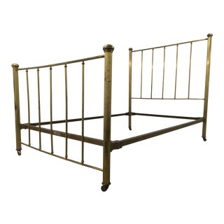 Antique American Brass Double Bed Frame From Simmons For Sale