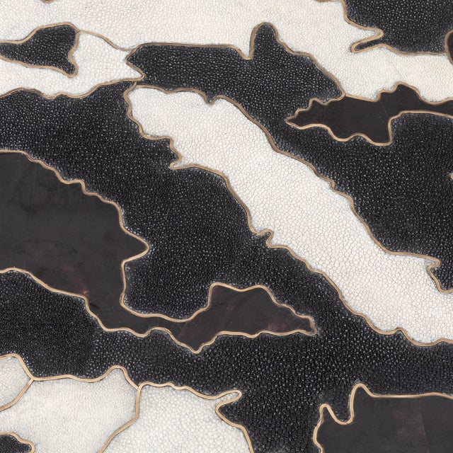 Stool With Shagreen and Shell Pattern With Bronze Patina Brass by R&y Augousti For Sale - Image 12 of 12