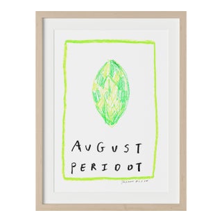 August Peridot Birthstone Print by Tatiana Alida in Tan Frame For Sale