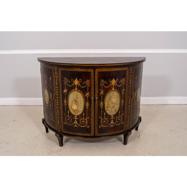 Age: Approx: 20 Years Old Details: 4 Doors Each Stunning Adams Paint Decorated Finish English Style Solid Brass Hardware...