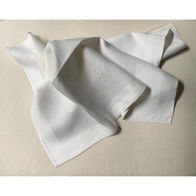 Antique French Linen Dinner Napkins, Monogrammed, Set of 6 | C. 1900s For Sale - Image 6 of 18