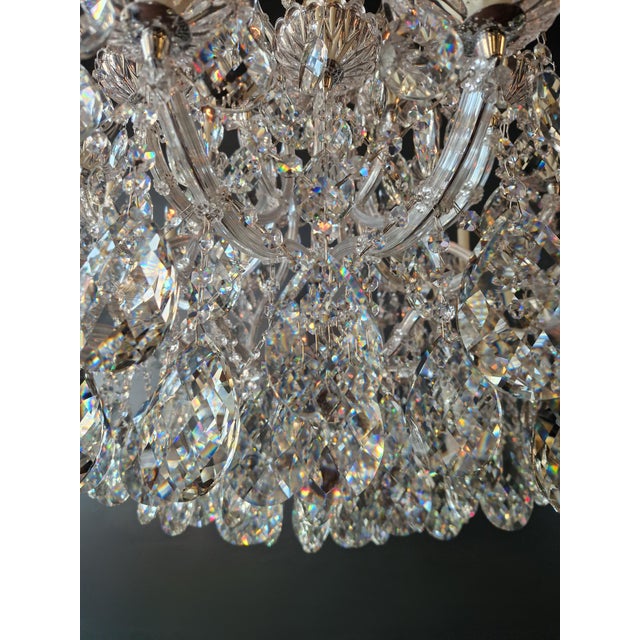 Silver Art Nouveau Art Deco Modern Crystal Chandelier For Sale - Image 8 of 12