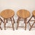 Brown Vintage Rustic Farmhouse Solid Oak Tell City Backless Barstool With Paisley Print Seat Cushion For Sale - Image 8 of 17