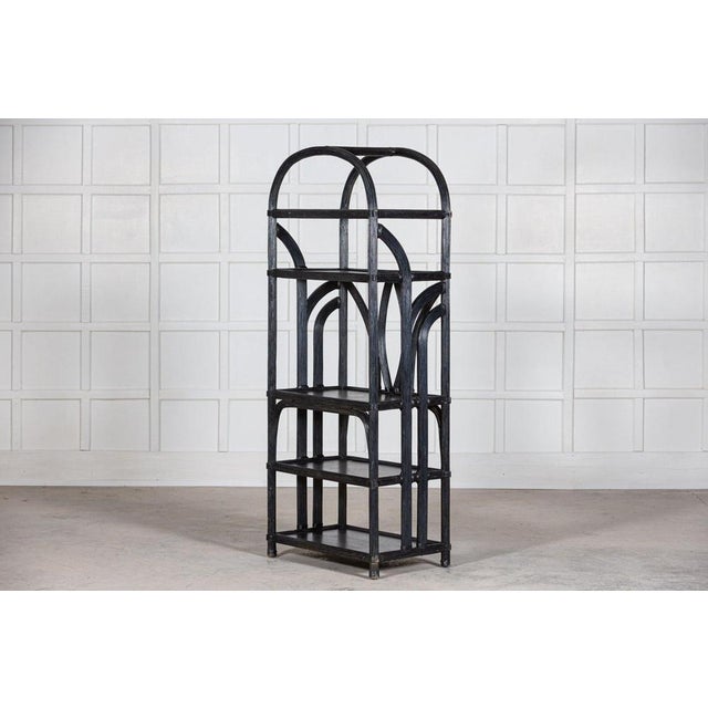 Large Black French Reeded Etagere, 1950s For Sale - Image 14 of 15