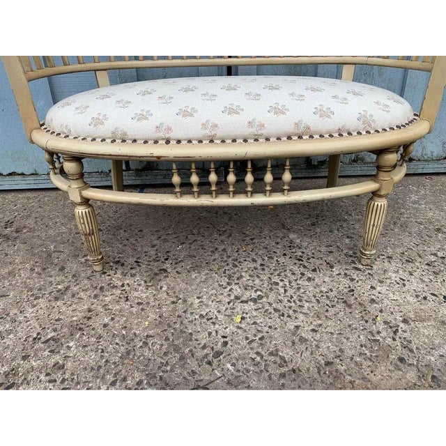 Early 20th Century Vintage Hollywood Regency Style Bench Settee For Sale - Image 10 of 11