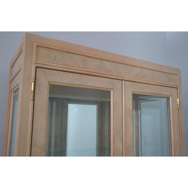 Drexel Heritage Burl Ash Campaign Curio Cabinet For Sale - Image 11 of 15