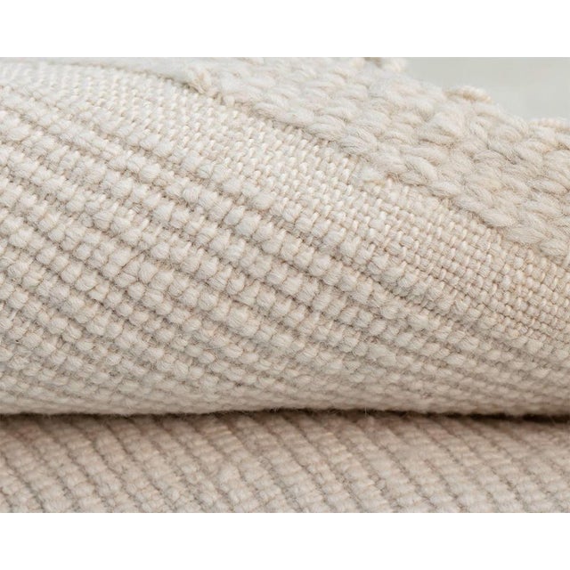 Ivory Hand-Knotted Wool Rug by Azele Studio For Sale - Image 8 of 9
