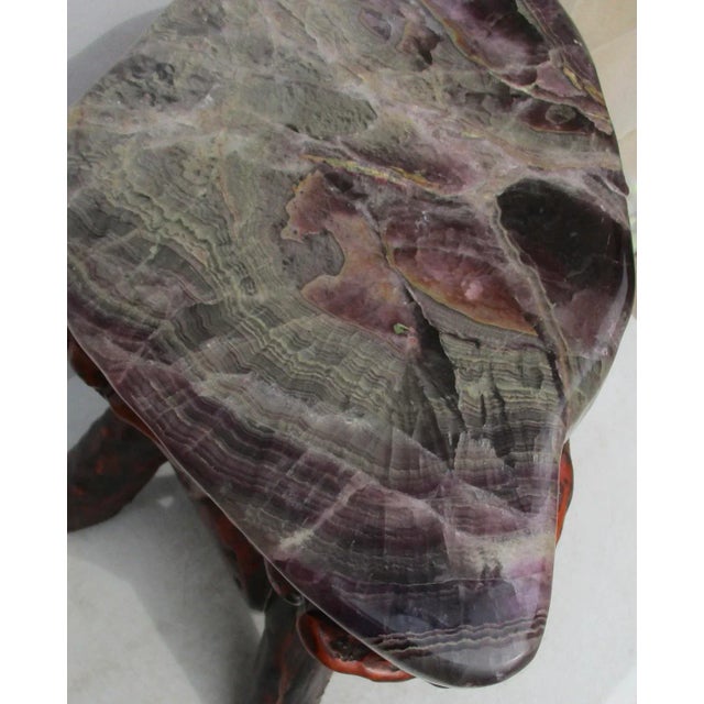 Chinese Fluorite Stone Root Table Circa 1990s For Sale - Image 4 of 12