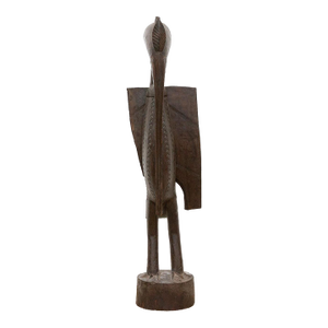 Tall Patinated Brown Carved African Senufo Sefien