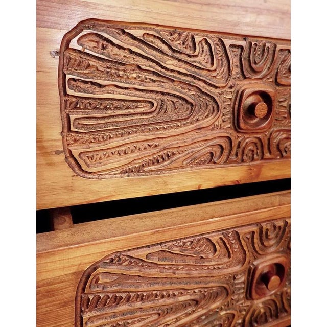 Brutalist Mid-Century Brutalist Wood Sideboard For Sale - Image 3 of 7