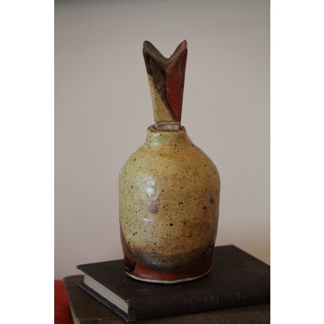 One-of-a-Kind, Artist-Signed Studio Pottery Brutalist Bottle and Stopper For Sale - Image 10 of 11