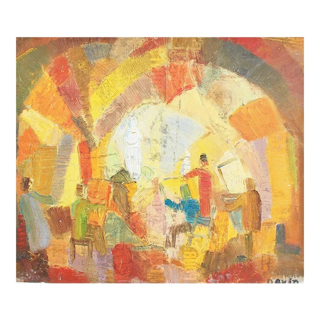 The Life-Drawing Class Painting by M. David, 1960s For Sale